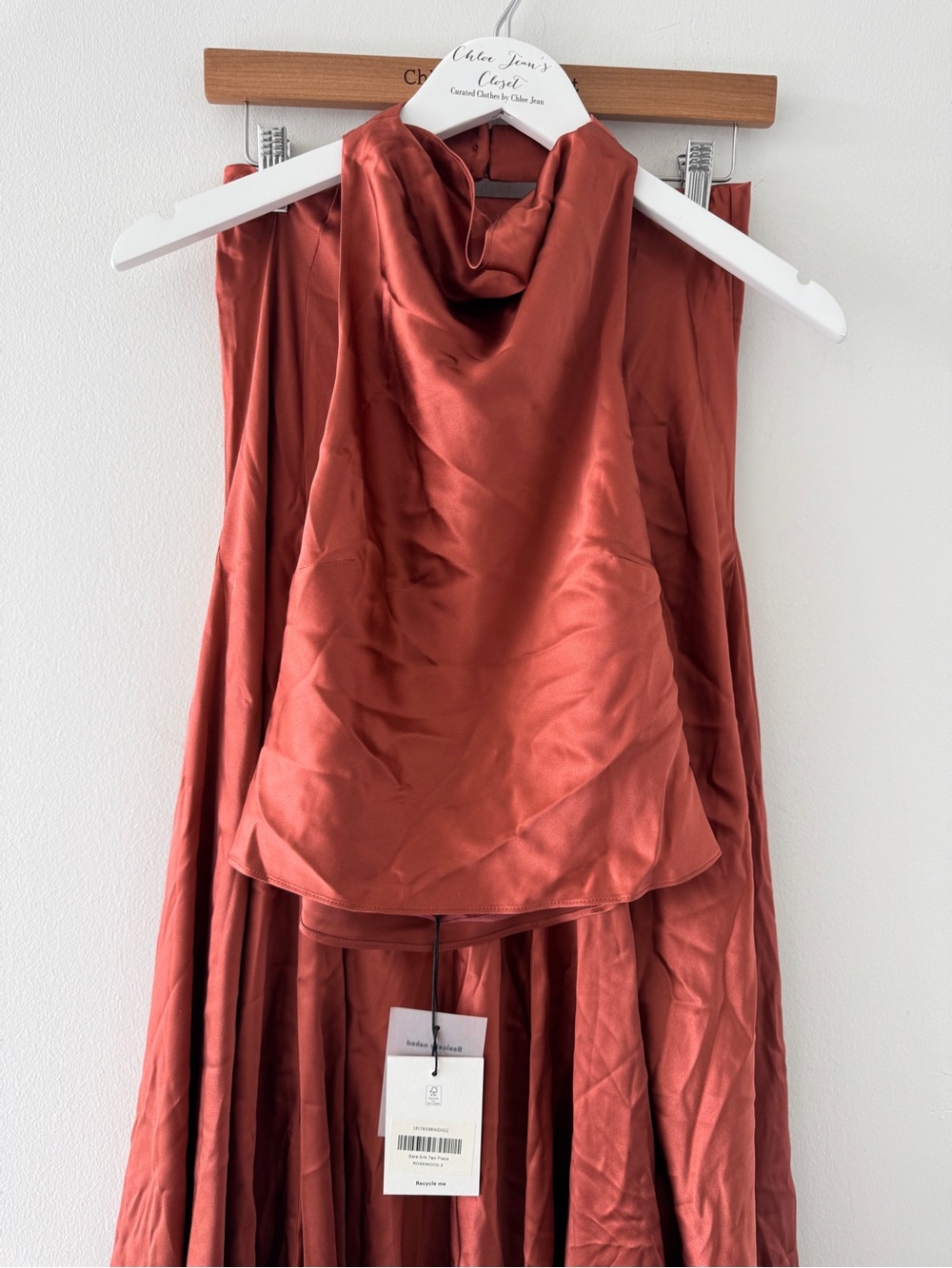 REFORMATION Sera Silk Set in Rosewood 2 - Picture 4 of 7